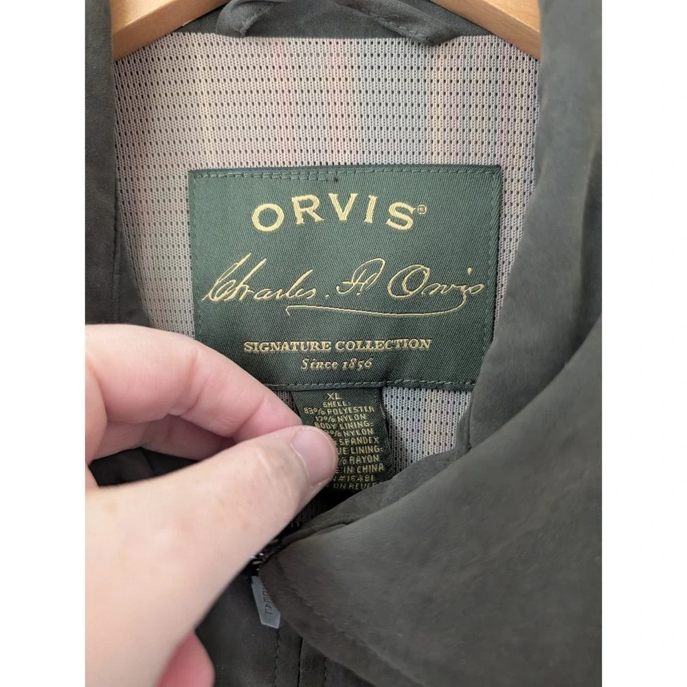 Vintage Orvis Signature Mens XL‎ Bomber Jacket Green Brown 90s Old Money